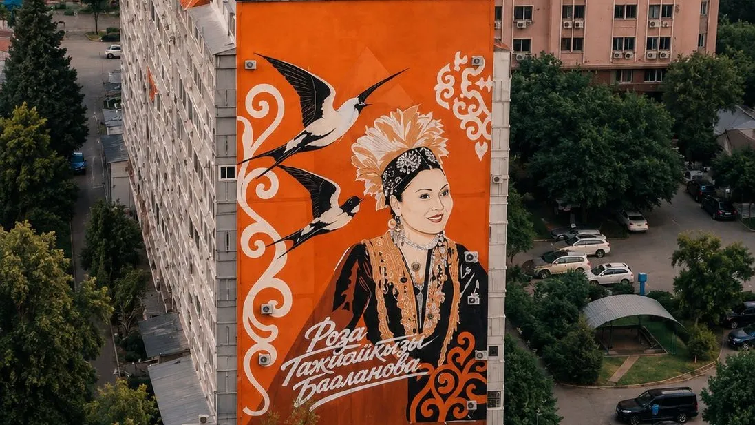 Алматыда Роза Багланованың жұлдызды муралы пайда болды