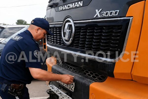Полиция Алматы задержала грузовики с подложными номерами Казахстана