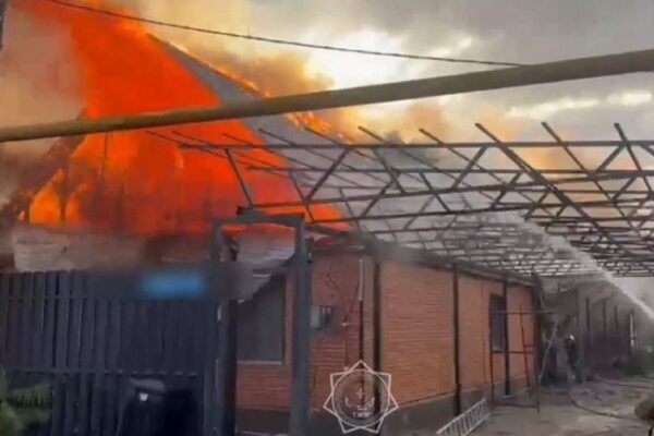 Жилой дом, баня и постройки загорелись в Алматы: видео