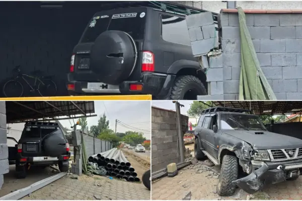 Школьник на Nissan едва не сбил детей и влетел во двор дома в Алматы