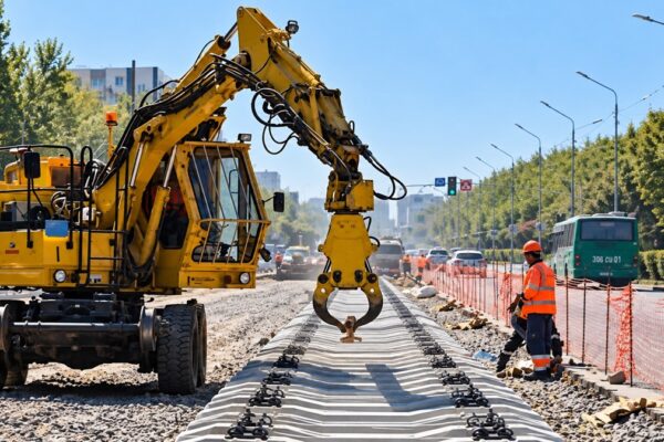 Алматыда LRT бірінші желісінің алғашқы рельстері төселе бастады