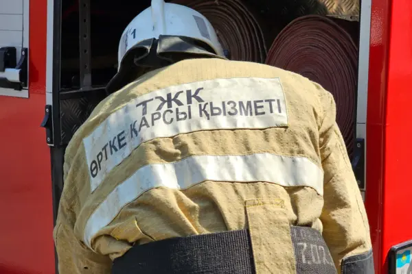 Алматы маңында жүк көлігі өртеніп, жанған шөп жолға төгілді